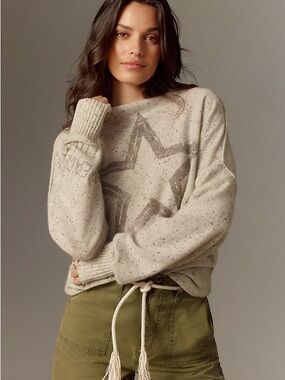 Anthropologie Pilcro Cashmere Speckled Star Motif Sweater